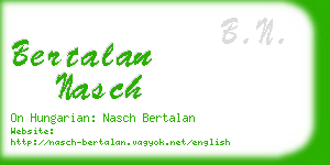 bertalan nasch business card